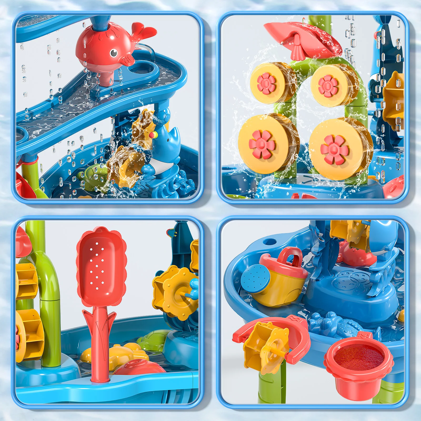 Sand and water table children's beach fun diy outdoor sand table toy set for 3-5 year old boys and girls - Image 2