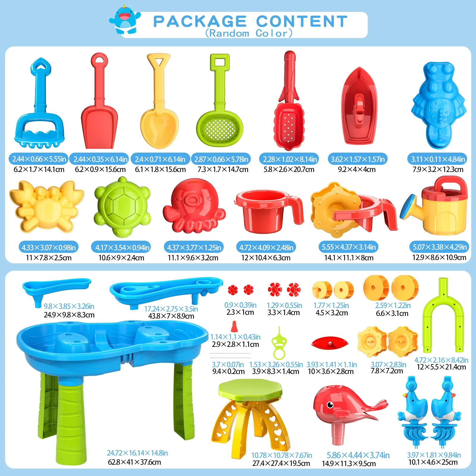 Sand and water table children's beach fun diy outdoor sand table toy set for 3-5 year old boys and girls - Image 6