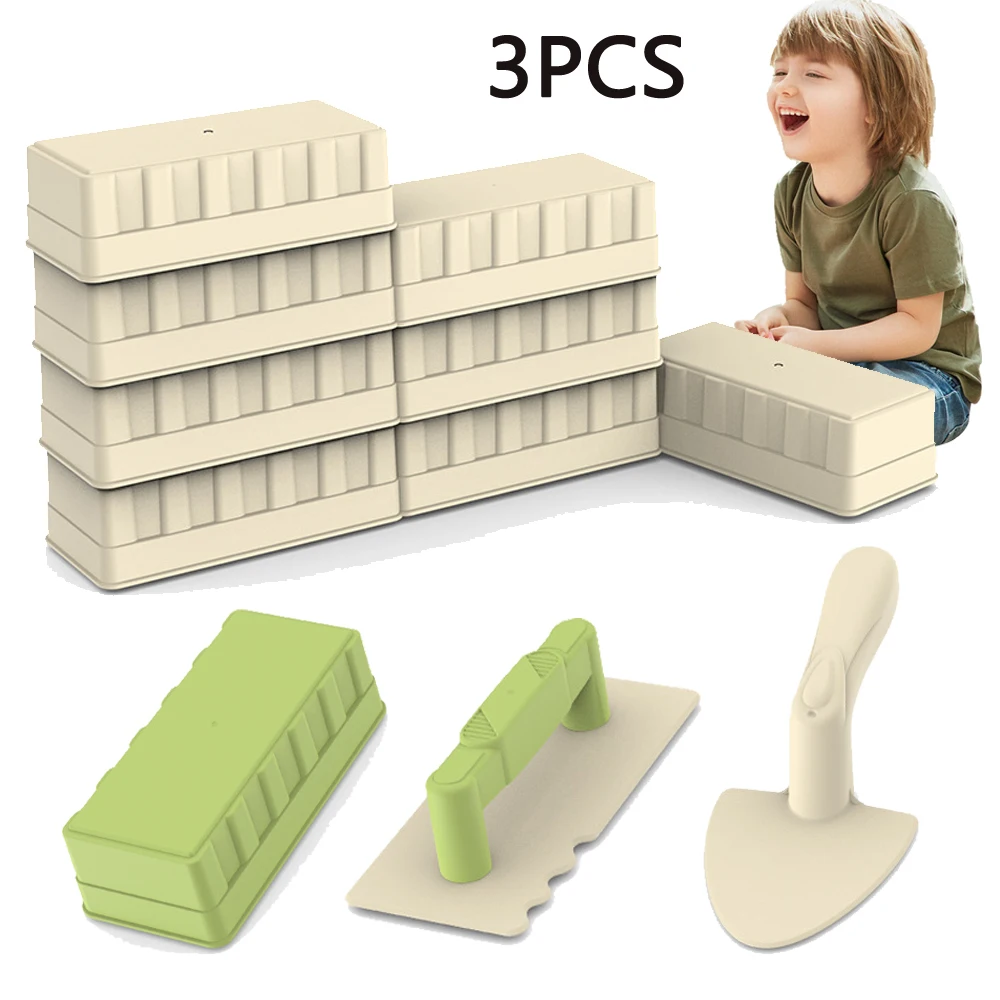 3PCS/Set Sand Beach Toys Fun Brick Maker Summer Outddor Beach Build Sand Castle Mold Digging Shovel Tools Children Birthday Gift
