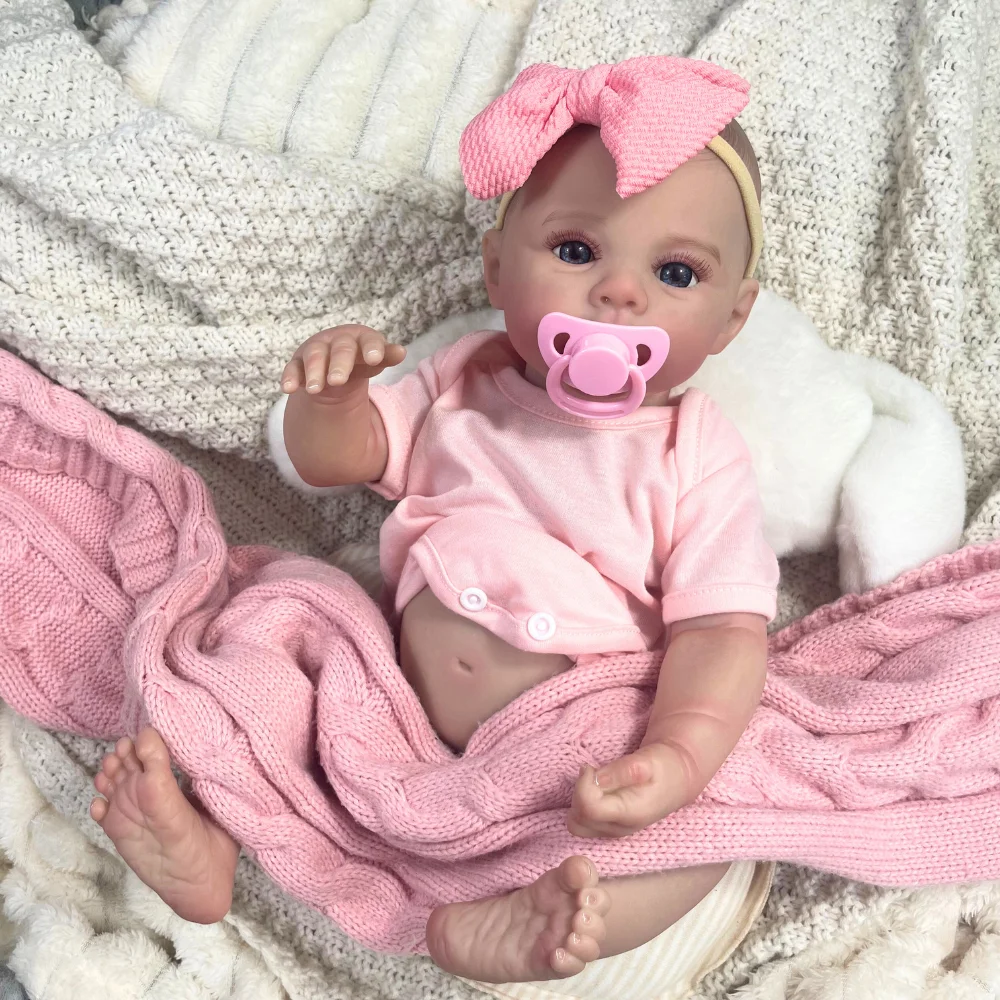 18inch Reborn Baby Doll Meadow Girl Full Vinyl Body 100% handmade 3D Skin Collectible Art Doll Toy Birthday Christmas Gift - Image 5