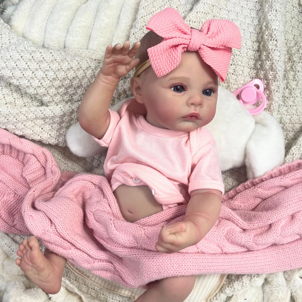 18inch Reborn Baby Doll Meadow Girl Full Vinyl Body 100% handmade 3D Skin Collectible Art Doll Toy Birthday Christmas Gift - Image 3