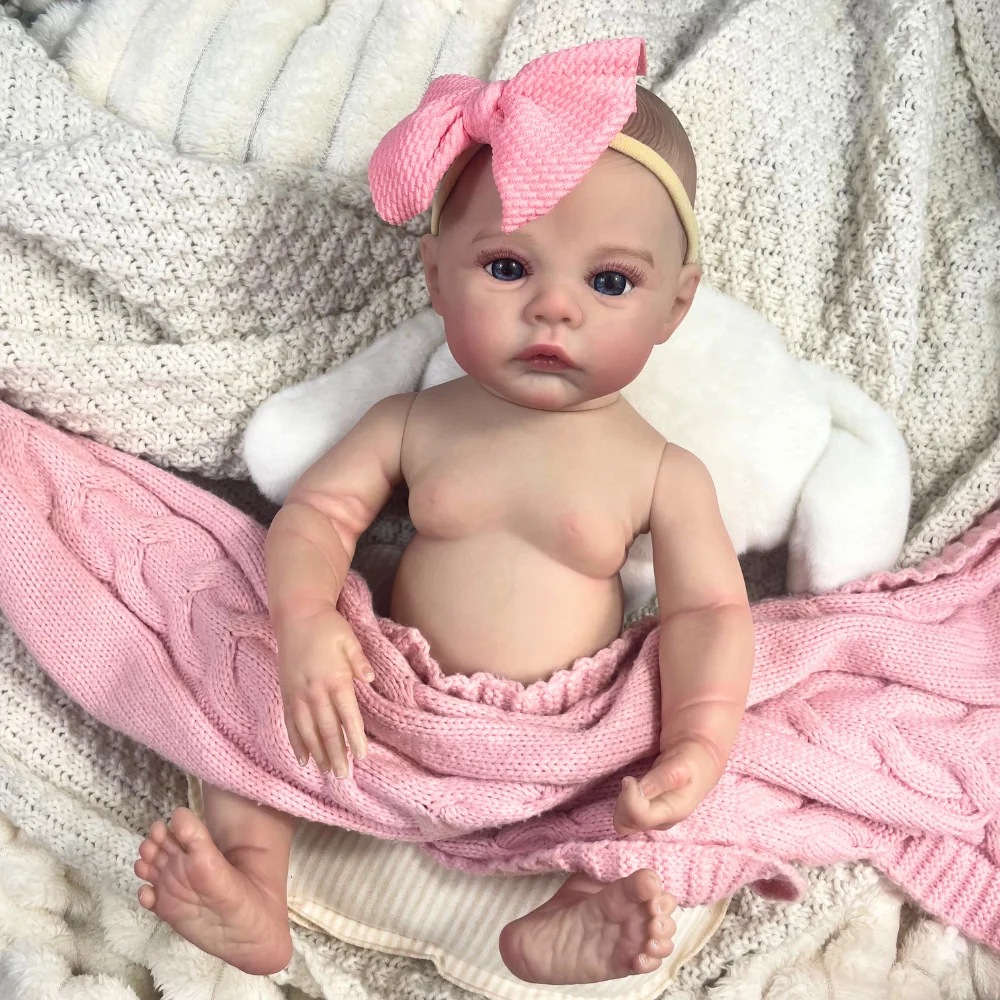 18inch Reborn Baby Doll Meadow Girl Full Vinyl Body 100% handmade 3D Skin Collectible Art Doll Toy Birthday Christmas Gift - Image 4