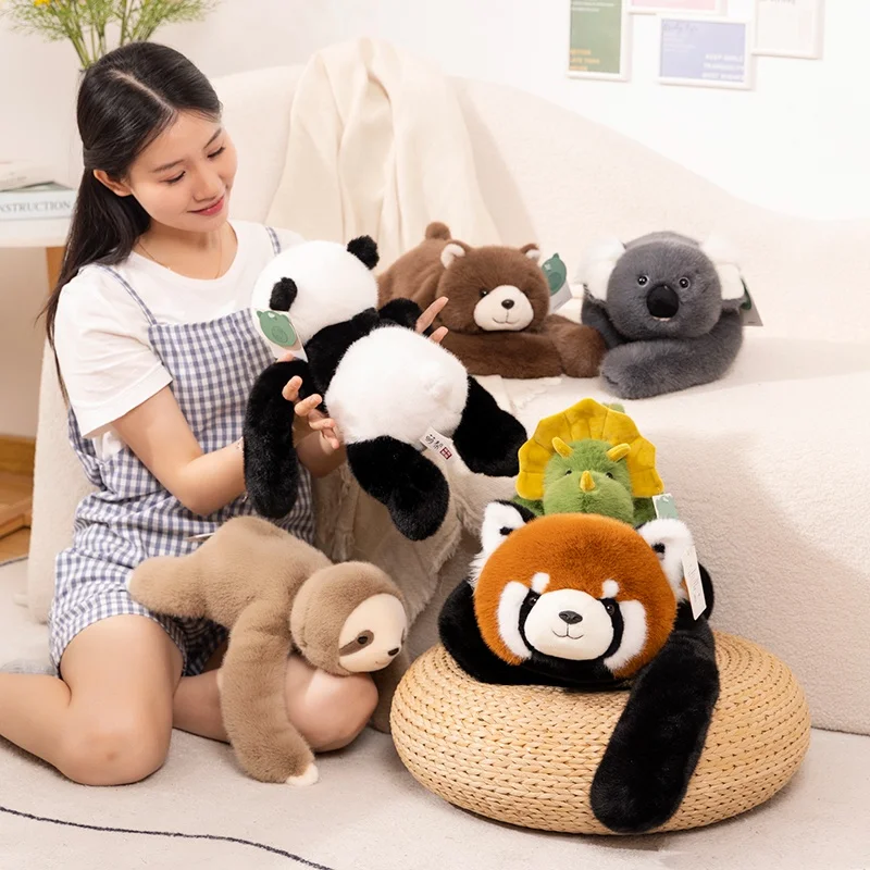 30-65cmKawaii High Quality Forest Animal Plush Doll Pillow Soft Long-arm Raccoon Dinosaur Sloth Panda Koala Plush Toy Home Decor - Image 6