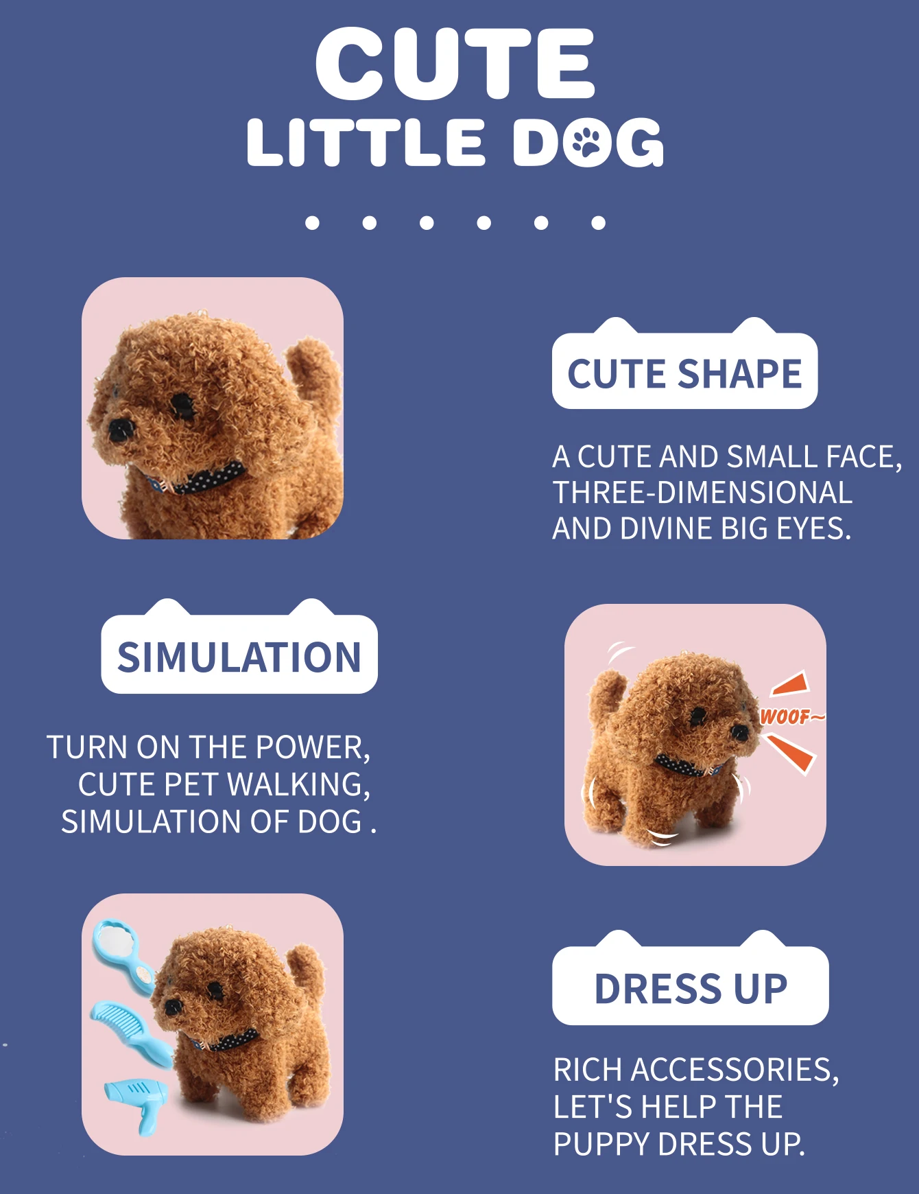 Plush Toy Puppy / Bunny Electronic Interactive Toys - Walking, Barking, Wagging Tail, Kids Toddler Companion Animals. - Image 4