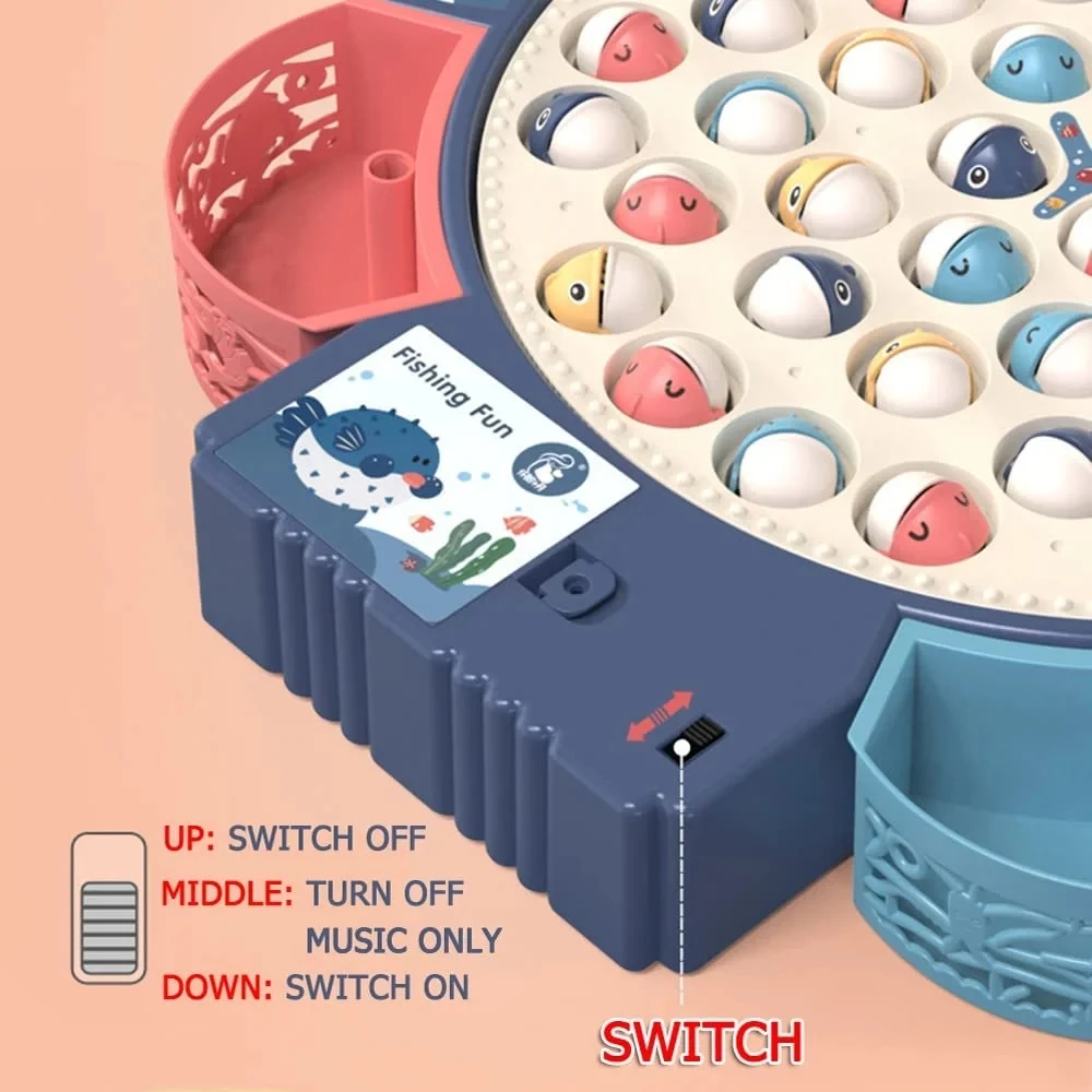 Magnetic Fishing Game for Kids Toddlers,Rotating Pond Toy with Music & Lights,Montessori Learning Toys,Child Board Games Gifts - Image 3