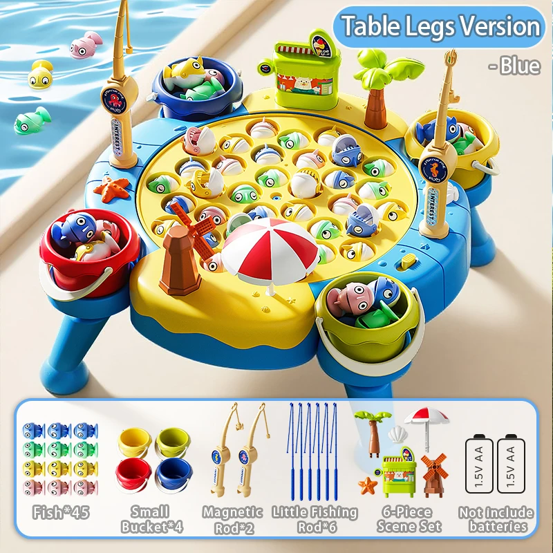 Magnetic Fishing Game - Educational Learning Toy with 2/6 Poles & 25/35/45 Fish for Kids Develops Fine Motor Skills