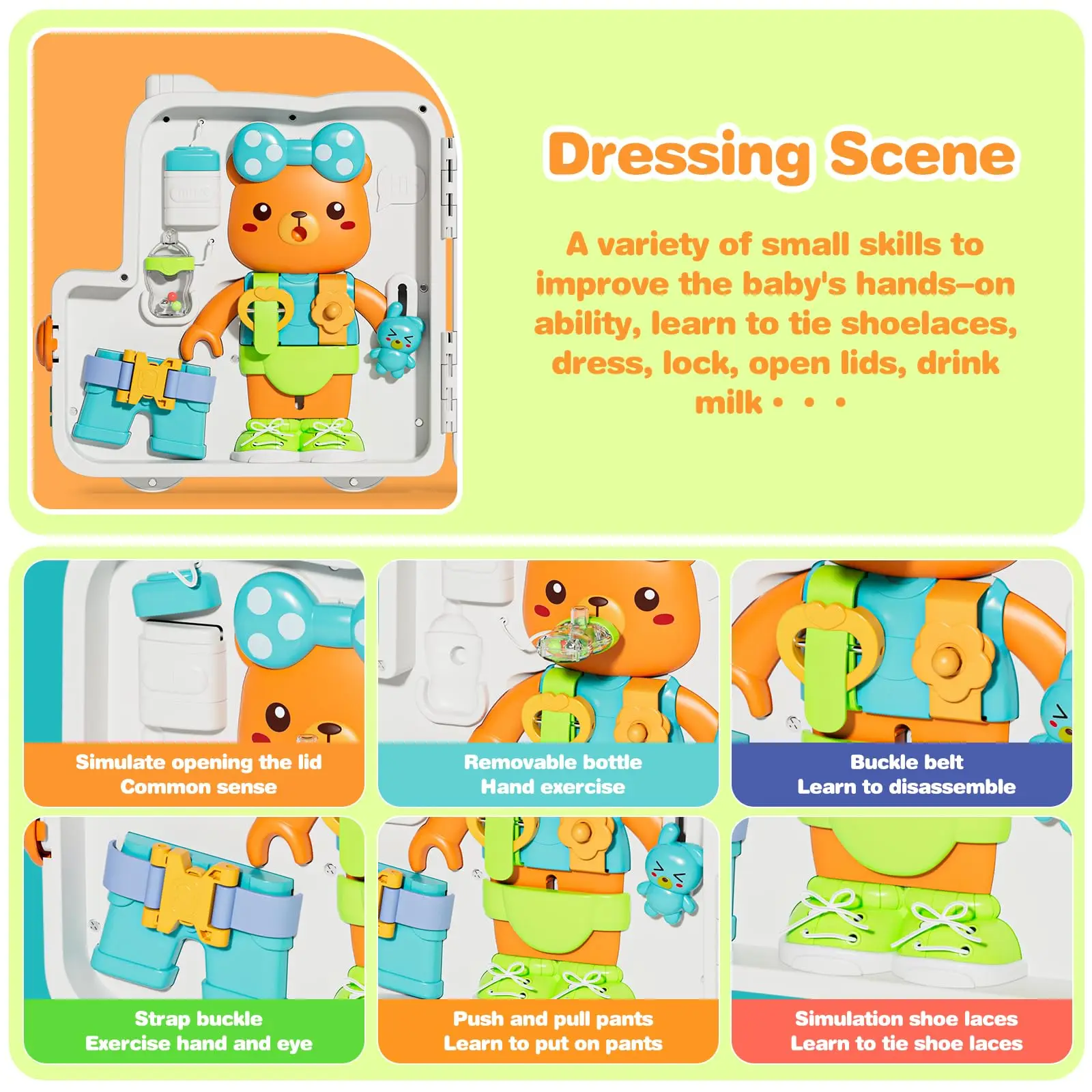 Toddler Musical Busy Board Kids Learning Sensory Toys Portable Montessori Toys Gift For Aged 1-3 Boys Girls - Image 5