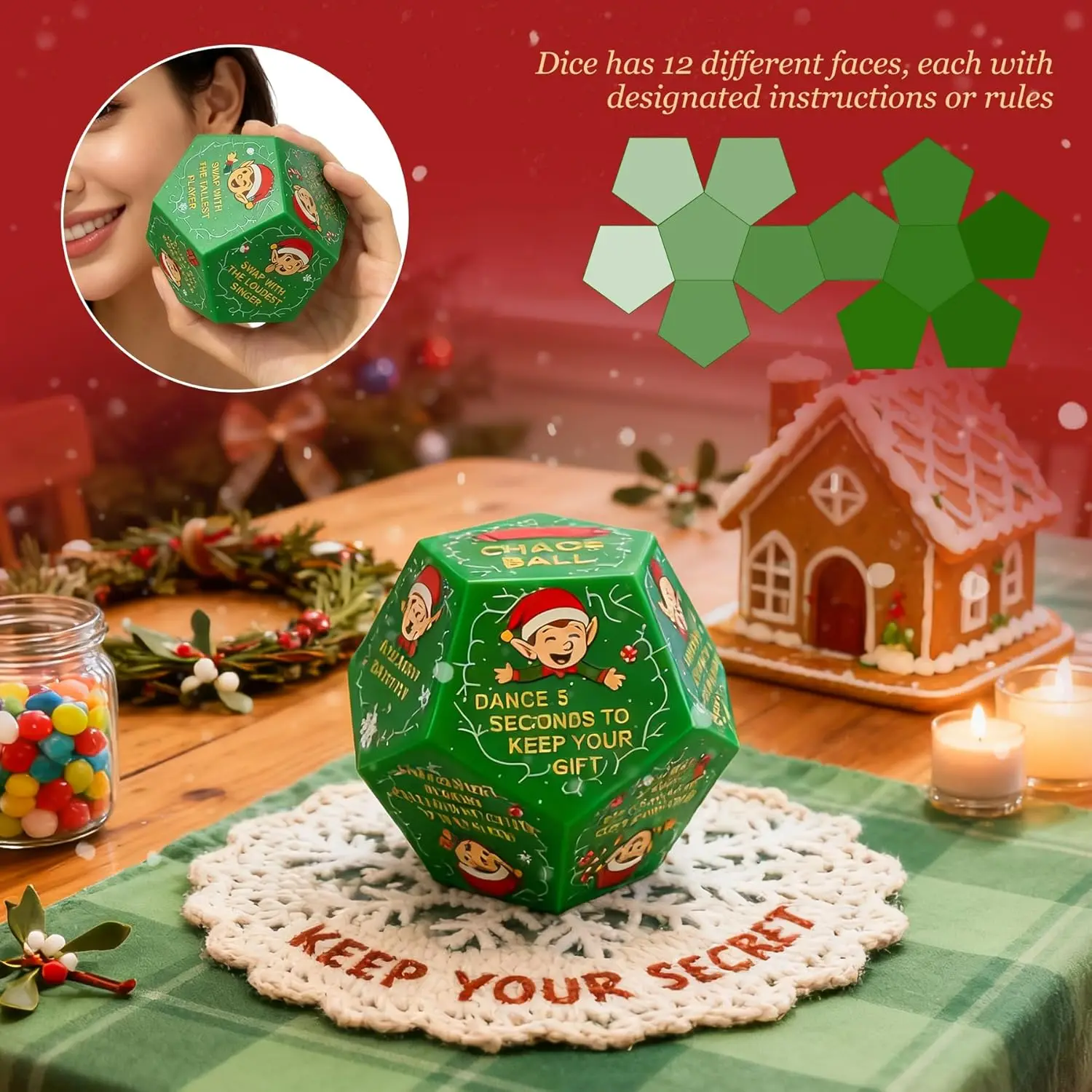 Spark Joy! 2025 Santa Gift Exchange Dice - The Ultimate Stocking Stuffer for All Ages & Memorable Xmas Party Game for Friends. - Image 5
