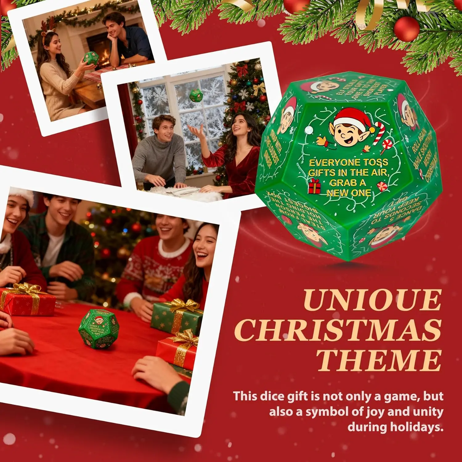 Spark Joy! 2025 Santa Gift Exchange Dice - The Ultimate Stocking Stuffer for All Ages & Memorable Xmas Party Game for Friends. - Image 6