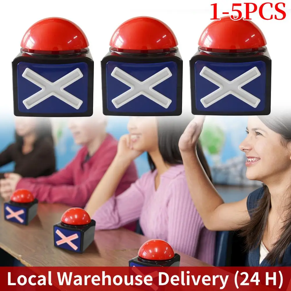 Red Buzzer Alarm Button Box with Sound and Light Trivia Quiz Got Talent Buzzer Answer Button for Contest/Game Show/ Party