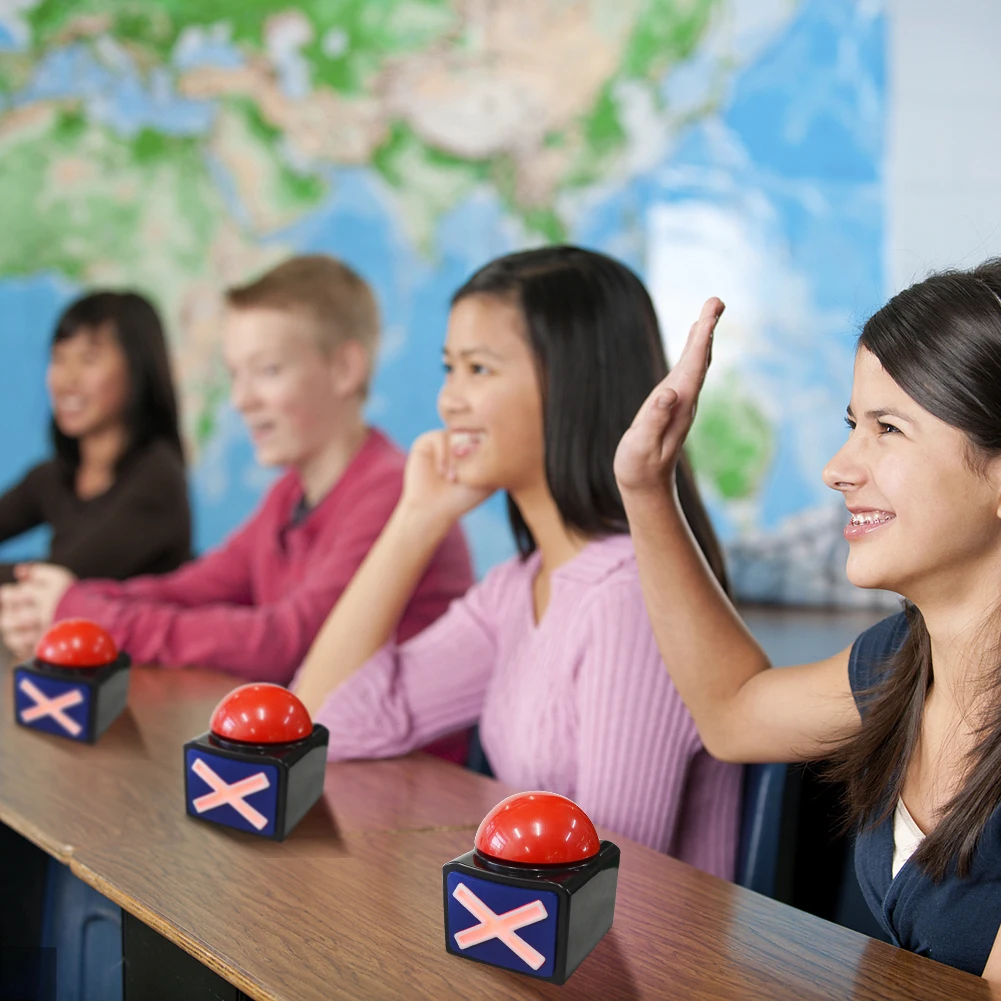 Red Buzzer Alarm Button Box with Sound and Light Trivia Quiz Got Talent Buzzer Answer Button for Contest/Game Show/ Party - Image 4