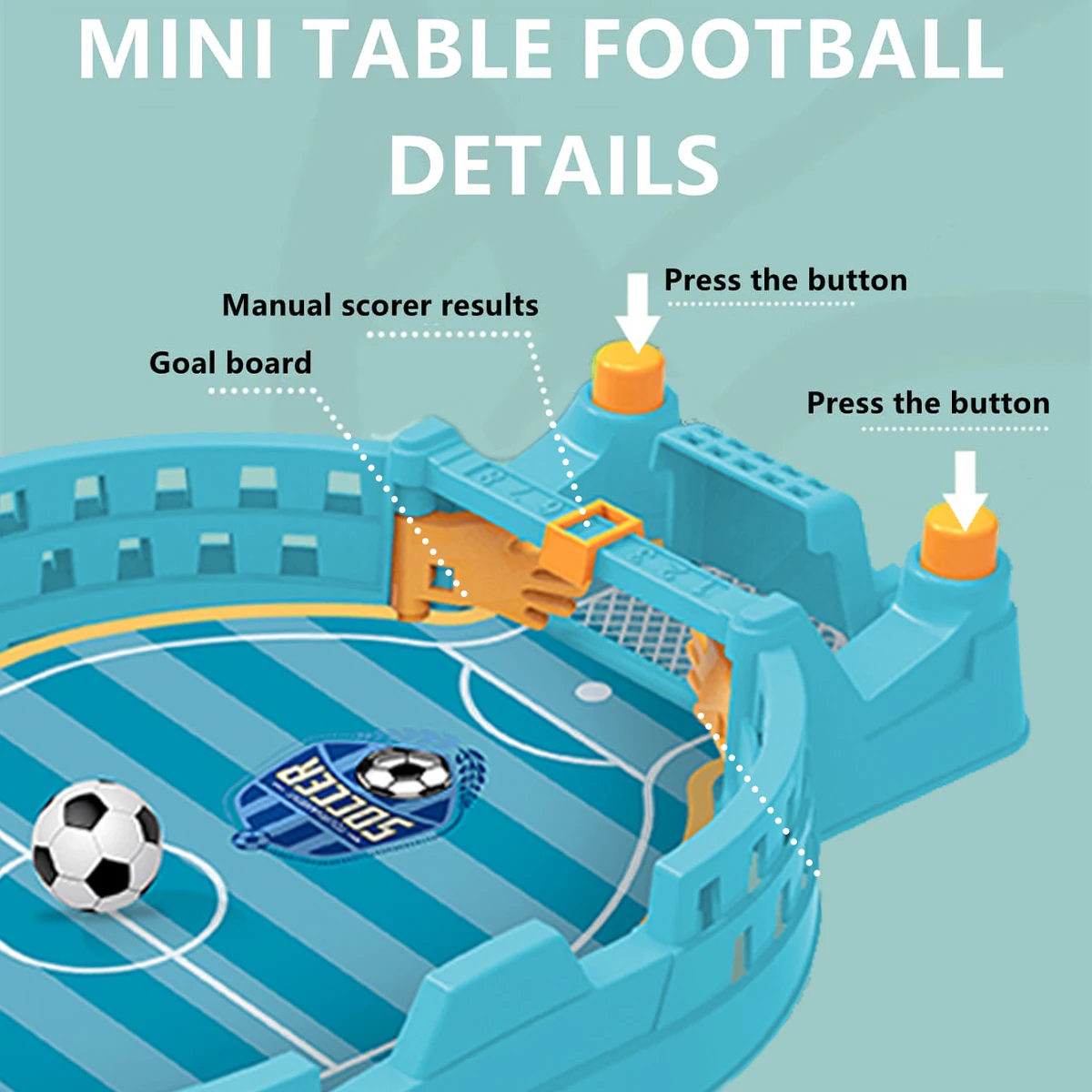 Football Table Mini Tabletop Interactive Game, Soccer Tabletops Competition Sports Games Desktop Catapult Toys for Family Game - Image 5