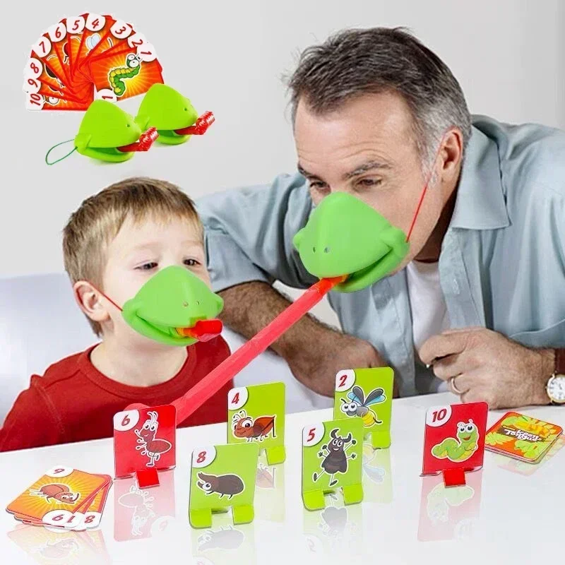 Frog Mask Wagging Tongue Lick Cards Board Games for Children Family Party Toys Antistress Funny Desktop Puzzle Game Toys - Image 4