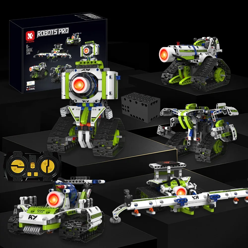 K96158 337PCS 5-in-1 Electric Remote Control Programmable Robot STEM Educational Coding Toy with Digital Display - Image 3