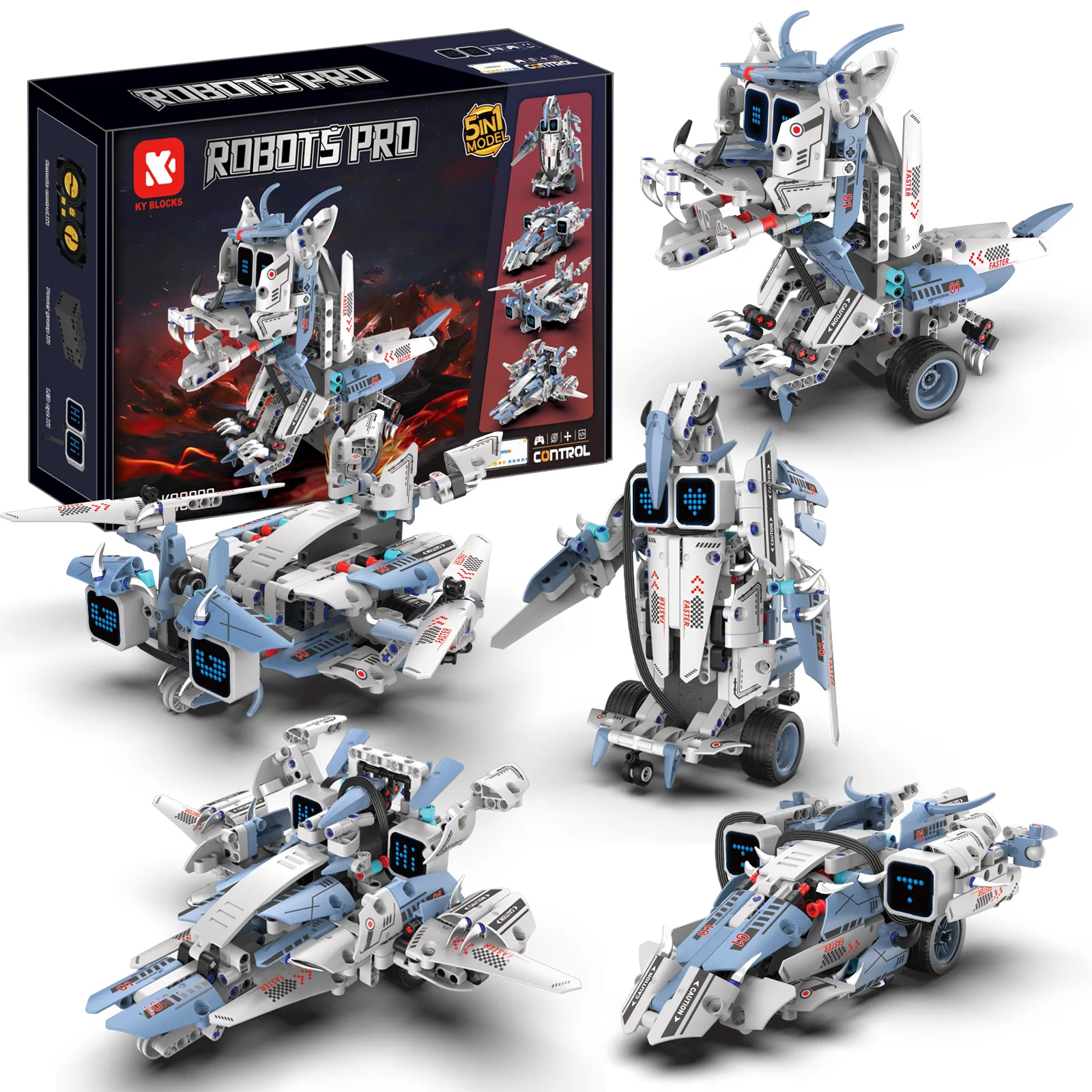 96229 342PCS Fire Breathing Dragon 5-in-1 Programmable Robot Building Kit with Smart Screen STEM Educational Coding Toy - Image 6