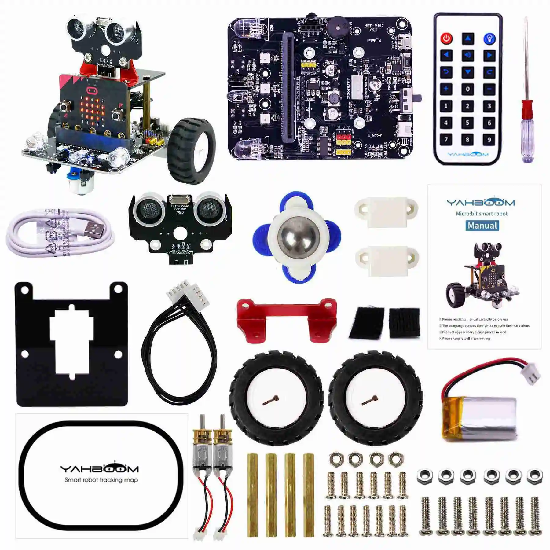 Yahboom Programmable Robot Smart Car for Kids Gift Education DIY Learning Coding Kit APP IR Control Compatible with Microbit V2 - Image 6