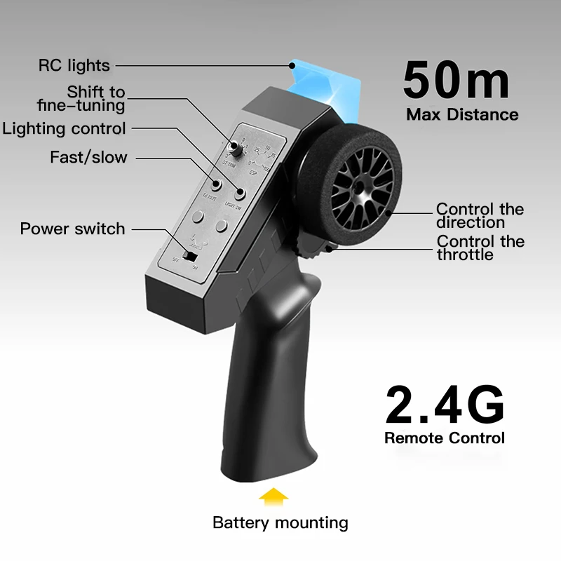 ZWN 1:12 Full Scale RC CAR MN82 Upgraded MN82 PRO Controllable Headlights 2.4G 4WD Off-Road Car Pick Up Truck Toy for Kids Gifts - Image 5
