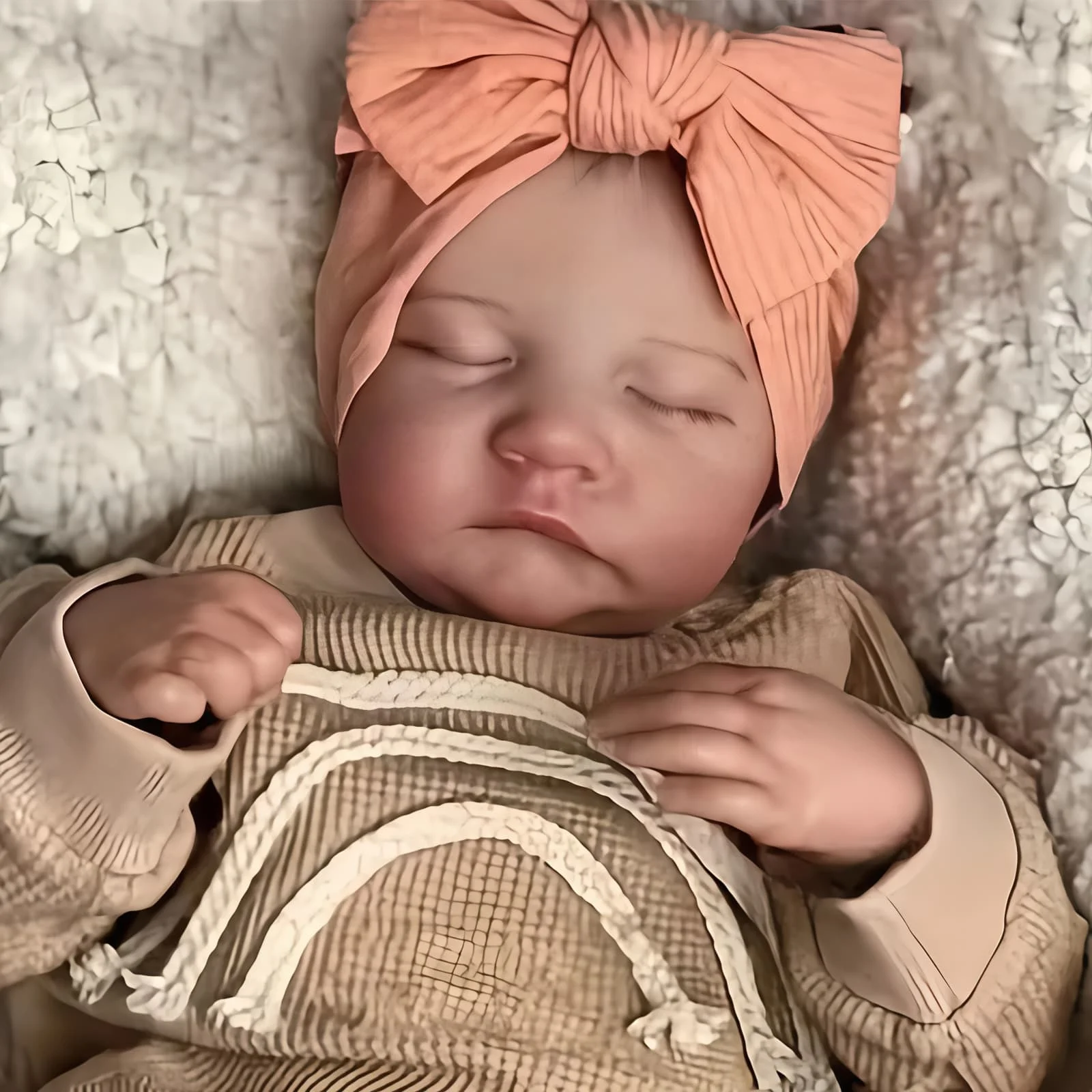 Risbecko Lifelike 43cm Finished Reborn Doll, Like Real Baby Handmade Art Doll, 3D Painted Skin With Visible Veins Vinyl Limbs - Image 2