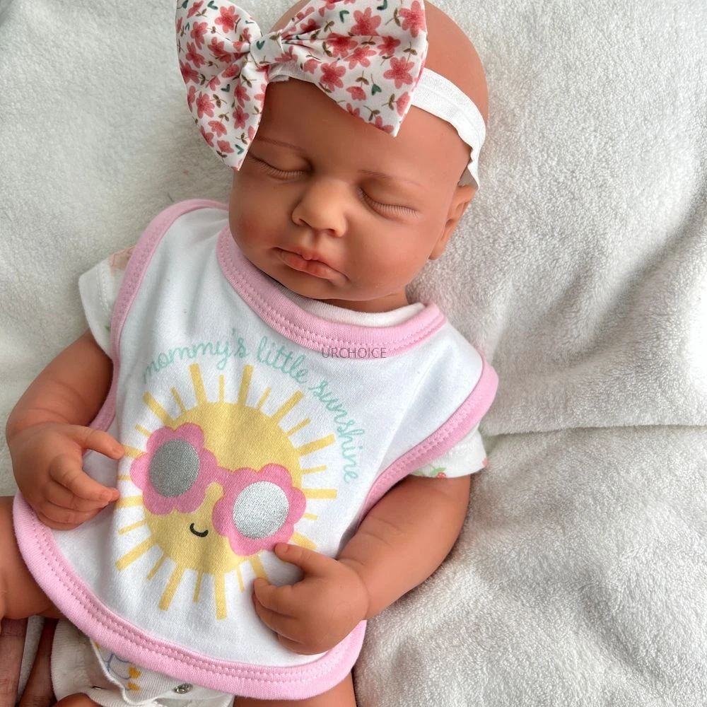 Artistic 20Inch Loulou Full Soft Silicone Reborn Baby Girl Lifelike Skin & Handmade Details Doll for Display Collectible Gift - Image 5