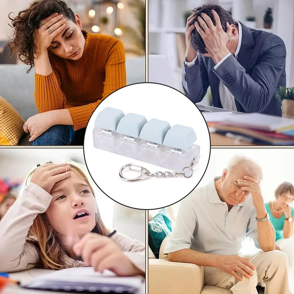 4 Keys Keyboard Keycaps Fidget Toy DIY Finger Keycaps Party Stress Relief Keyboard Caps Finger Button Fidget Decompression Toys - Image 3