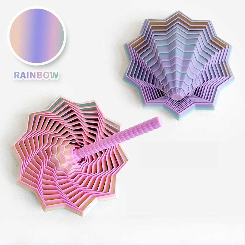 3D Printed Sensory Fidget Hexagon Fractal Star Finger Rotating Spiral Anti Stress Relief Toy Desktop Decompression Radish Tower - Image 5