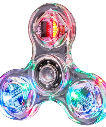 Crystal Luminous LED light Fidget Spinner Hand Top Spinners Glow in Dark EDC Stress Relief Toys Kinetic Gyroscope for Children