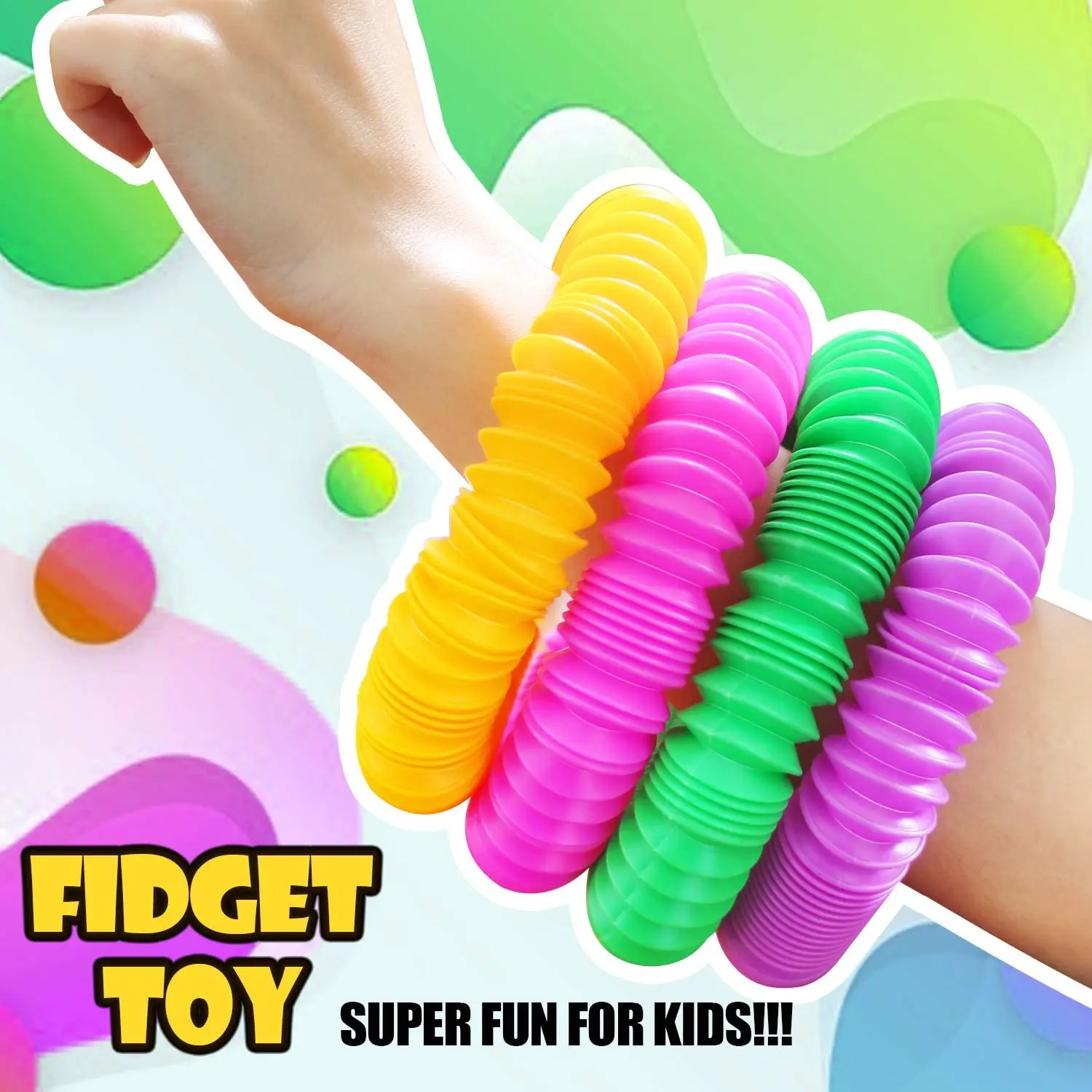 4 Pack Pop Tube Sensory Fidget Toy 4pcs Random Colorful Heavy-Duty for Construction Educational Toys for Stress Autism ADHD - Image 5