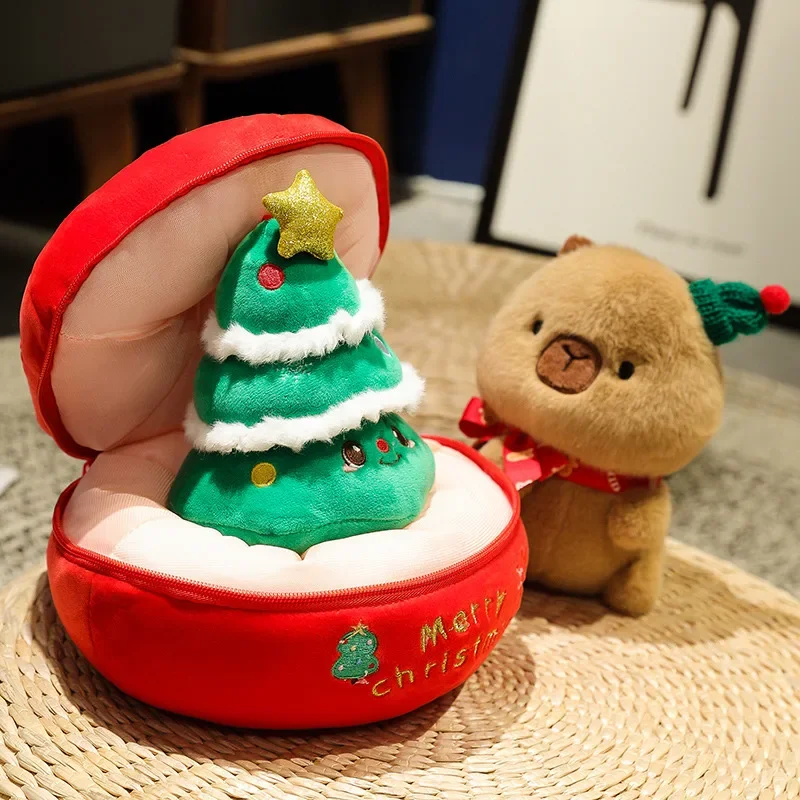 Lovely Christmas Tree Capybara Christmas Apple Plush Toys Cute Animal Dolls Stuffed Soft for Xmas Birthday Festival Celebration - Image 4