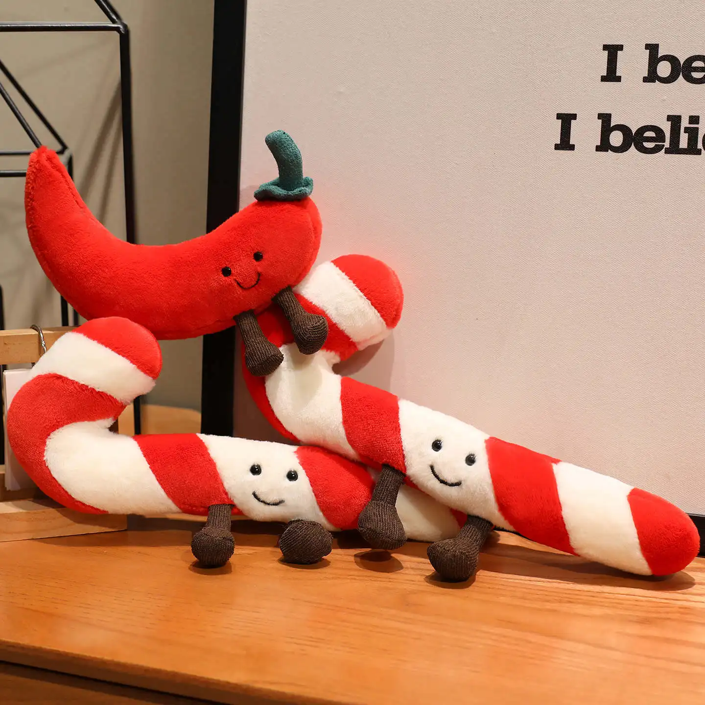 Holidry Cane Spicy Chili Plush Toys Festive Character Designs Soft Material Great Christmas Decorations Unique Presents Kid Girl