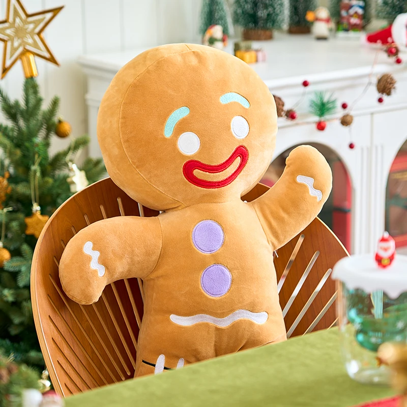 Gingerbread Man Anime Plush Toys Cookies Man Stuffed Doll Soft Sofa Cushion Room Decor Christmas Decor Xmas Gifts For Kids - Image 3