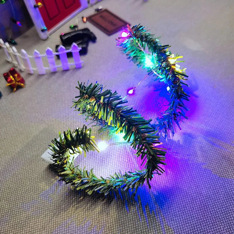Miniature Christmas LED Luminous Light String Ornament Dollhouse Decoration Craft DIY Accessories Children Christmas Gift Toys - Image 3