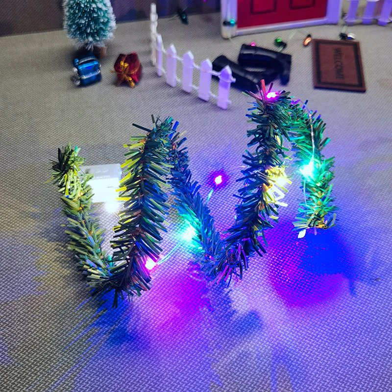 Miniature Christmas LED Luminous Light String Ornament Dollhouse Decoration Craft DIY Accessories Children Christmas Gift Toys - Image 5