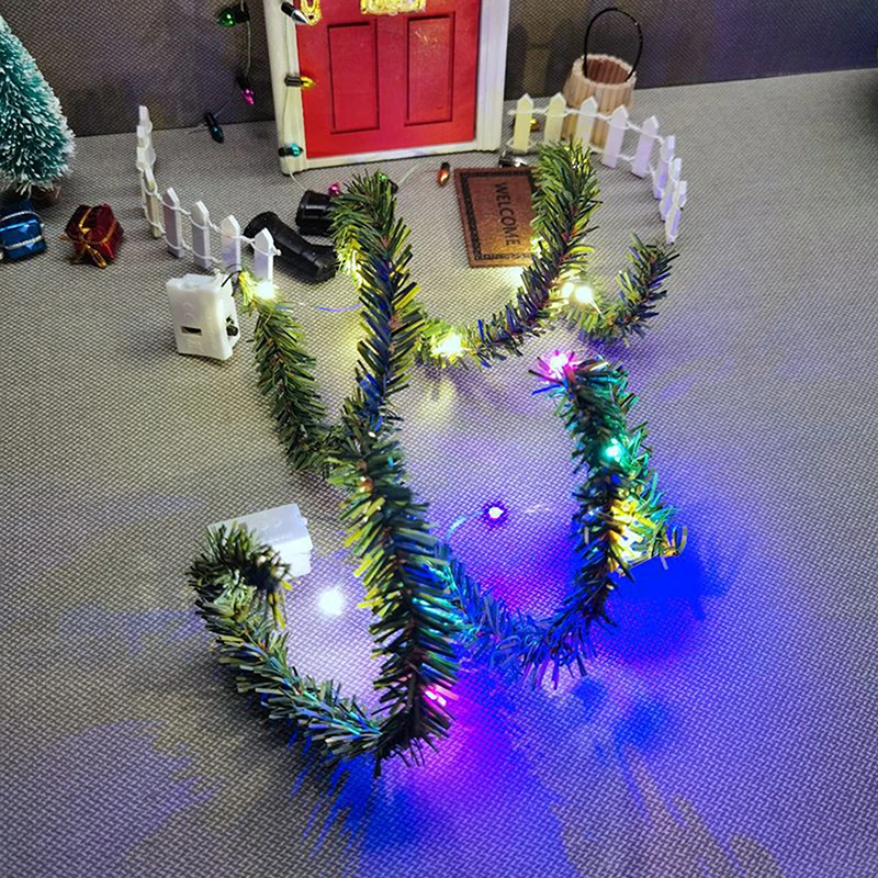 Miniature Christmas LED Luminous Light String Ornament Dollhouse Decoration Craft DIY Accessories Children Christmas Gift Toys - Image 4
