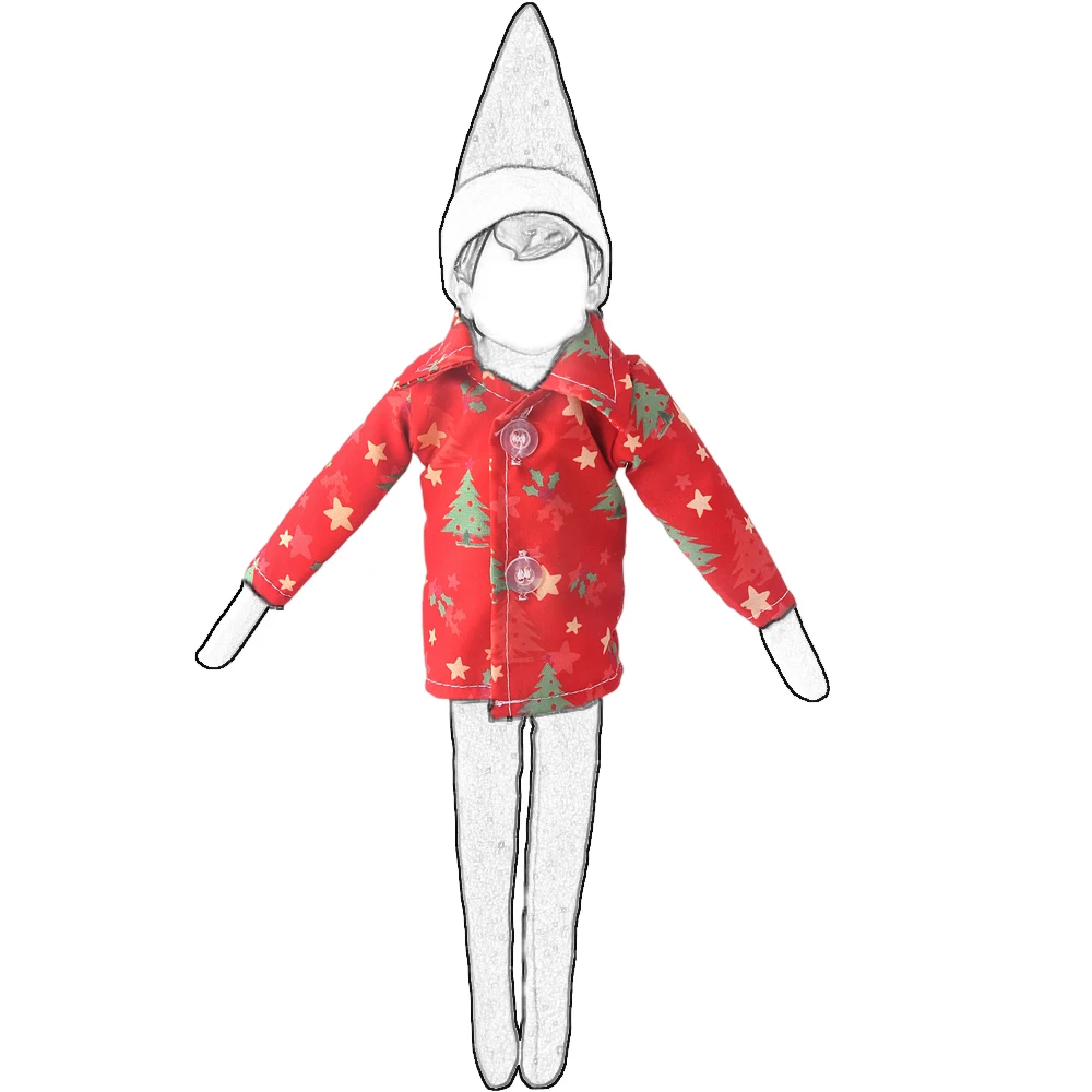 37 cm Christmas Doll Pajamas Night-robe Christmas Accessories For Babis & Red Boy Elf Doll Clothing Toy Christmas Gift Bathrobe - Image 5