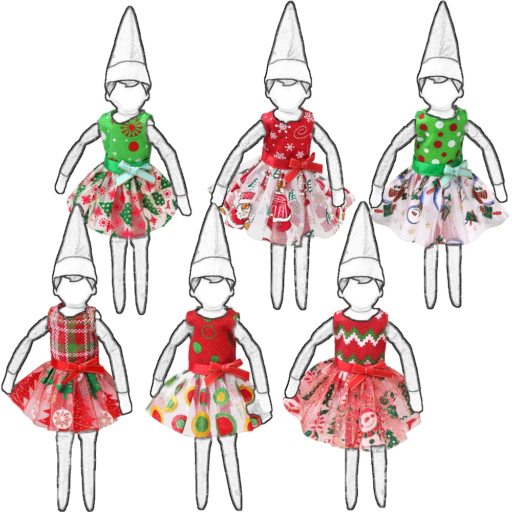 37 cm Christmas Doll Pajamas Night-robe Christmas Accessories For Babis & Red Boy Elf Doll Clothing Toy Christmas Gift Bathrobe - Image 6