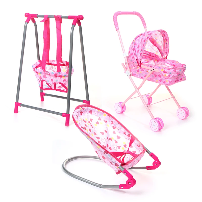 Doll House Accessories Rocking Chairs Swing Bed Dining Chair Baby Play House - Image 3