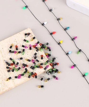 1:12 1 String Of Fake Lights Christmas Good Decoration Dollhouse Miniature Mini Furniture Accessories String Lights