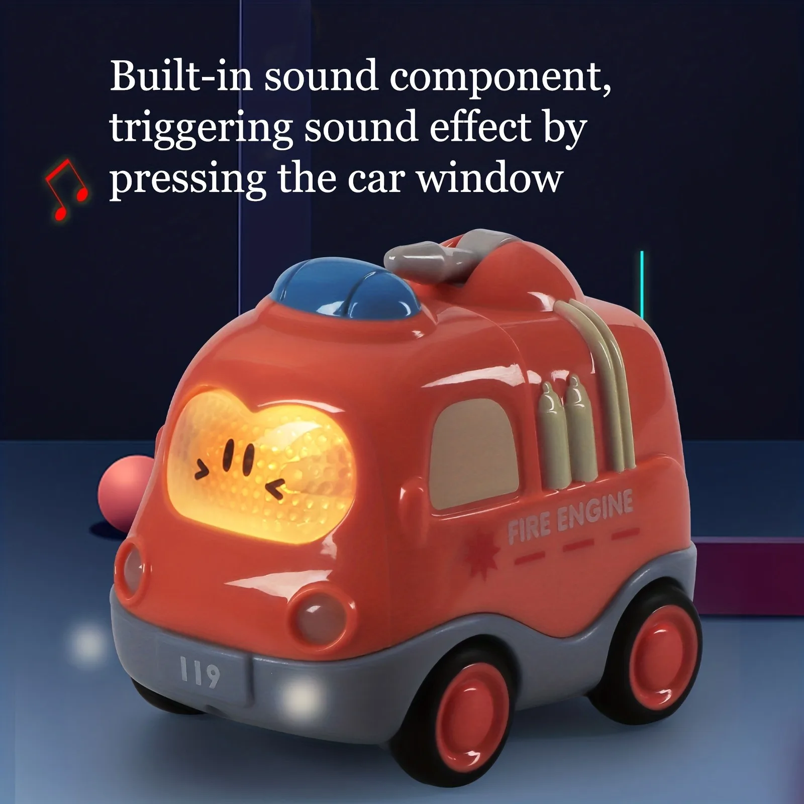Pull Back Vehicle Toy Toddlers Cars with Lights & Sound, Police Car, Ambulance, Fire Truck, Taxi Birthday Party Gifts Toy - Image 6