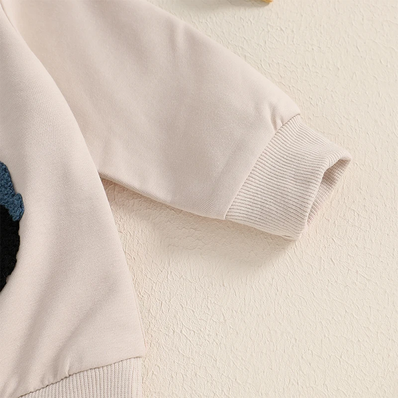 Citgeett Autumn Toddler Boy Outfits Embroidery Long Sleeve Sweatshirt Solid Pants Set Spring Fall Clothes - Image 6