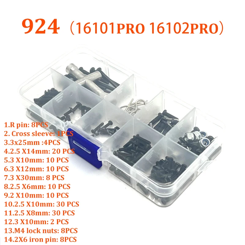 SCY 16101 PRO 16102 PRO RC Automotive Parts Turning Shaft Gear Bearing Pull Rod Steering Cup Swing Arm Motor Tire Screws - Image 4