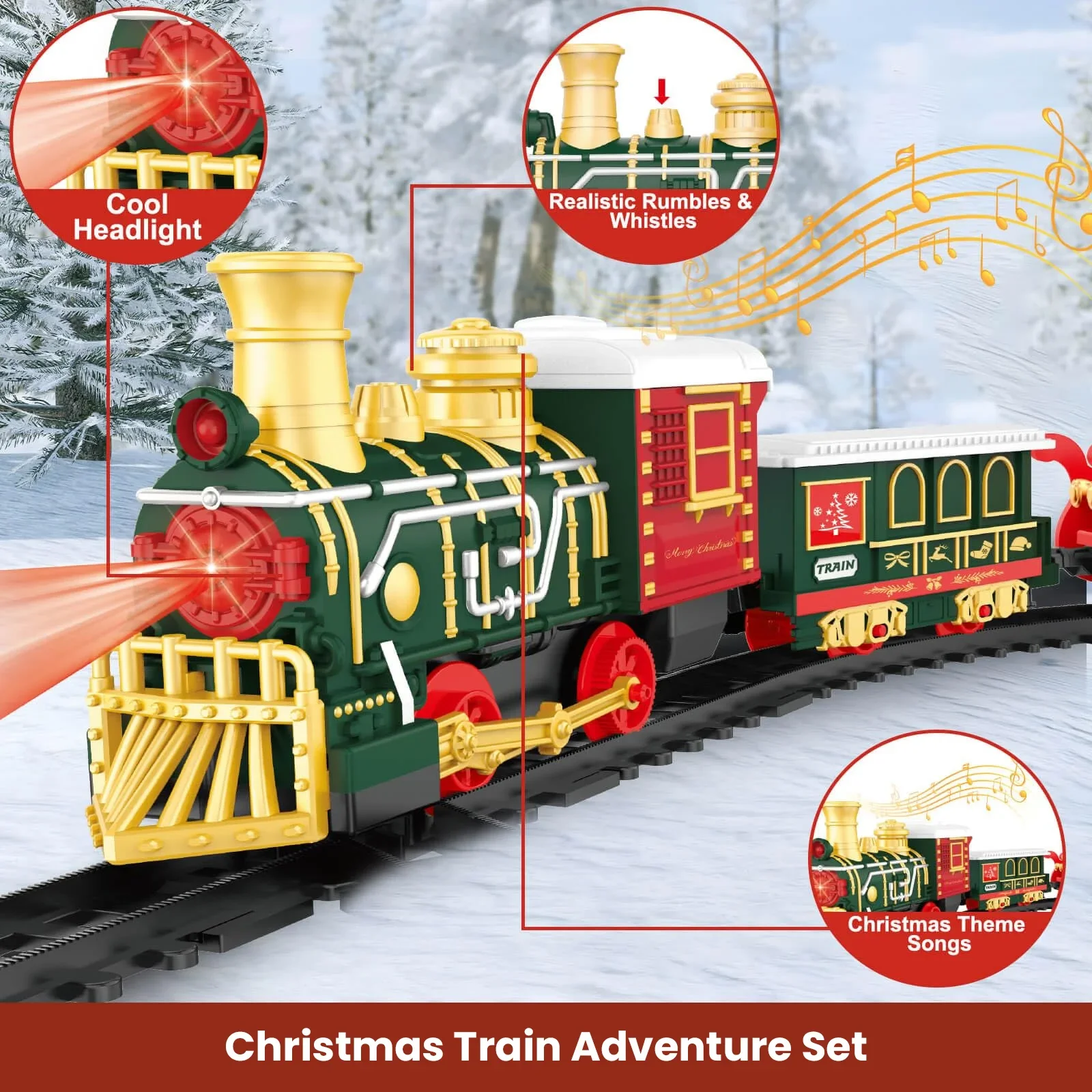 Electric Train Track Toy Car Christmas Gifts Classic Railway Locomotive Trucks Model Toys with Lights Music for Boys Girls kids - Image 6