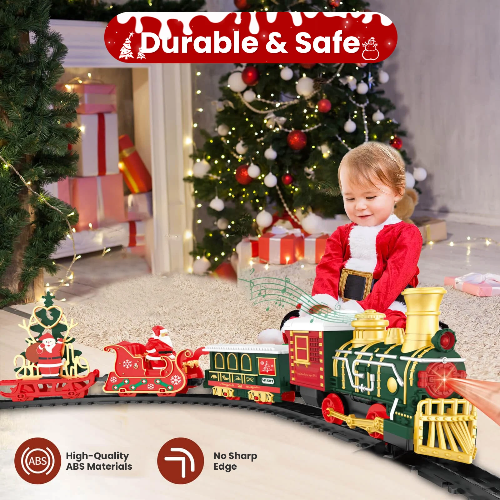 Electric Train Track Toy Car Christmas Gifts Classic Railway Locomotive Trucks Model Toys with Lights Music for Boys Girls kids - Image 3
