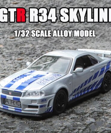 1:32 GTR R34 SKYLINE Fast Alloy Simulation Car Model Diecasts & Toy Vehicles And Furious Cars Decoration Toys For Children Boy