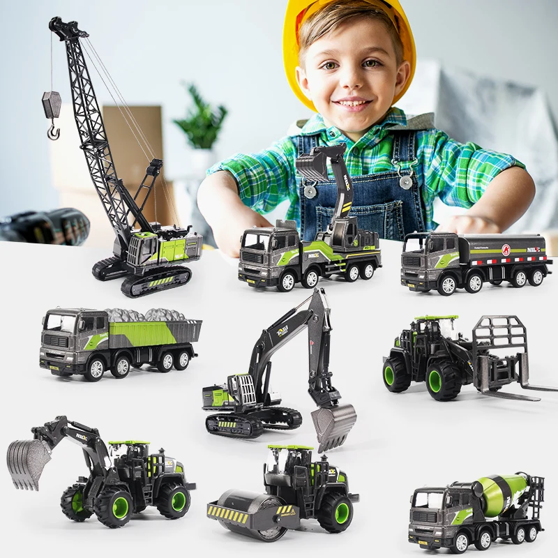 1/50 Model Car Bulldozer Truck Excavator Crane Forklift Construction Engineering Vehicle Toys for Boys Children Educational Toys - Image 3