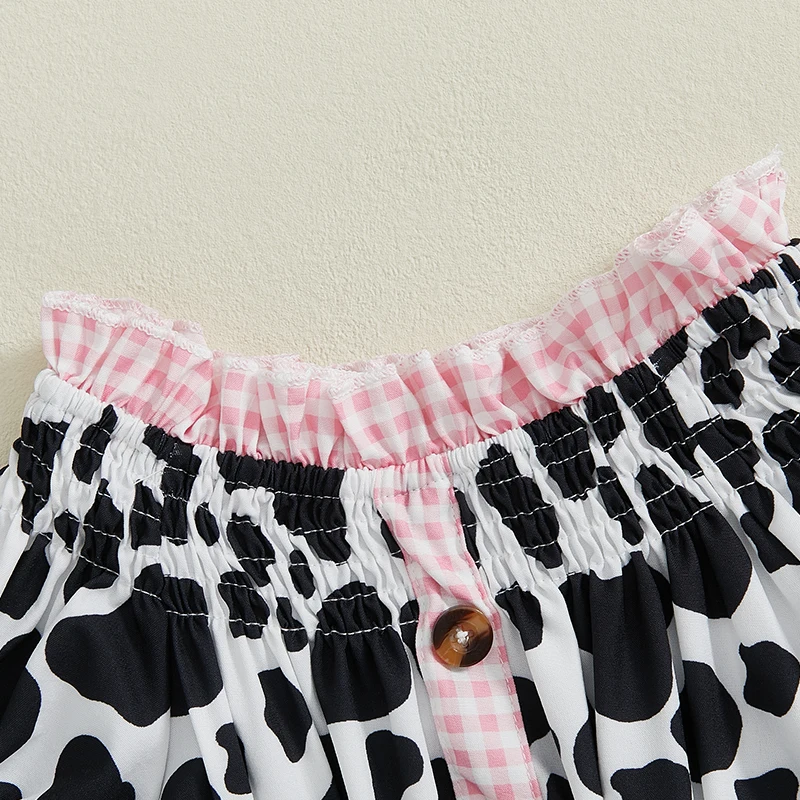 Girls Summer Outfit Leopard Print Sleeveless Top and Distressed Denim Shorts with Frayed Hem and Belt Set - Image 3