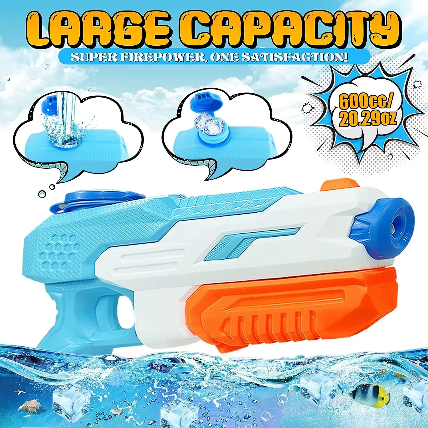 Water Guns Summer Soaker Squirt Guns 600CC for kids Boys Girls Adults Outdoor Toy for Swimming Pool Yard Lawn Beach - Image 2