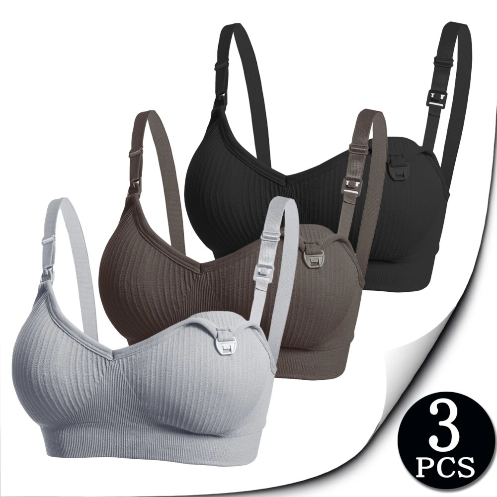 3-pieces of breastfeeding underwear for pregnant women breastfeeding bra open bra multicolor bra