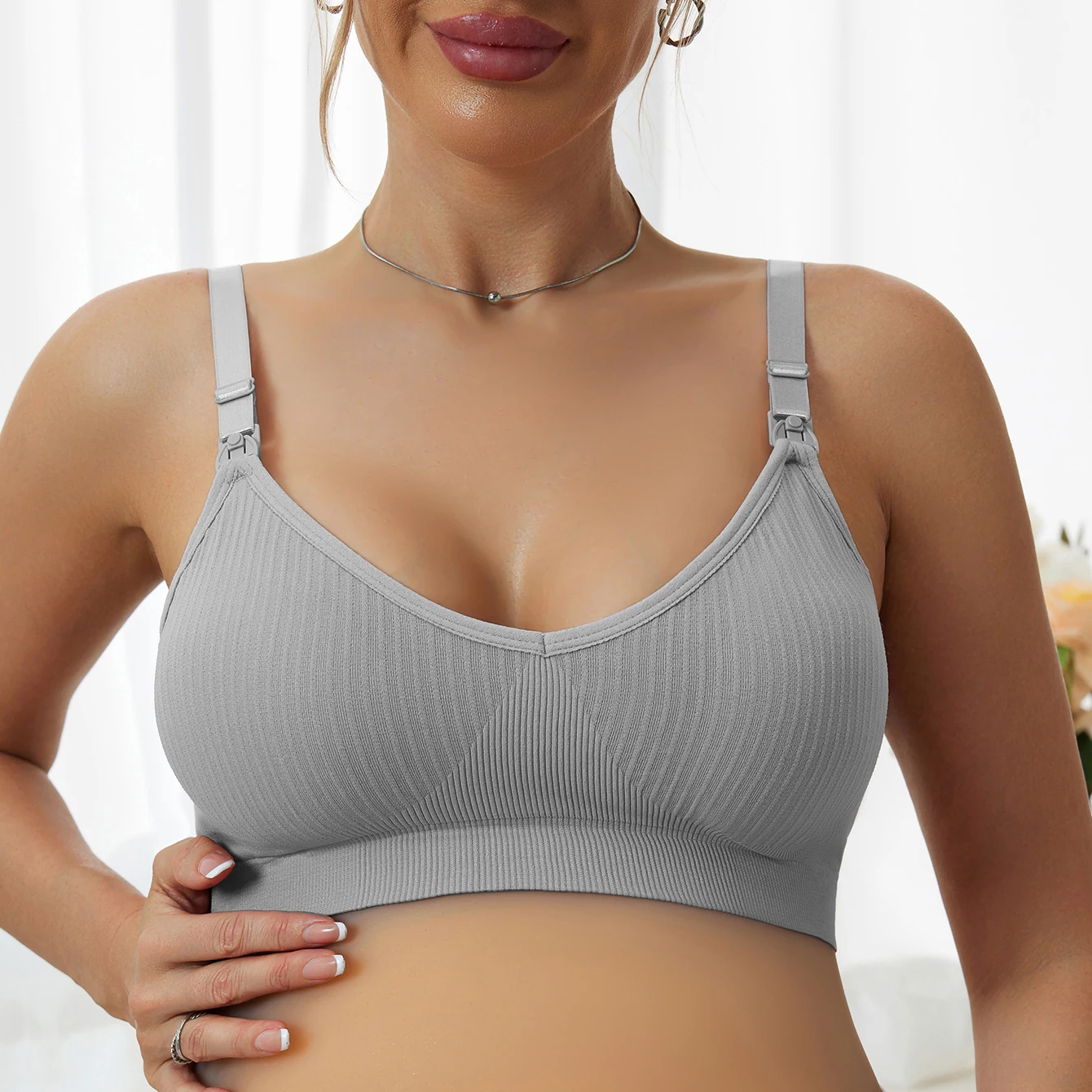3-pieces of breastfeeding underwear for pregnant women breastfeeding bra open bra multicolor bra - Image 6