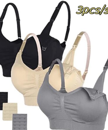 3pcs/Set High Quality Maternity Nursing Bras Cotton Breastfeeding Pregnant Underwear Seamless Large Size Breathable Bra Push Up