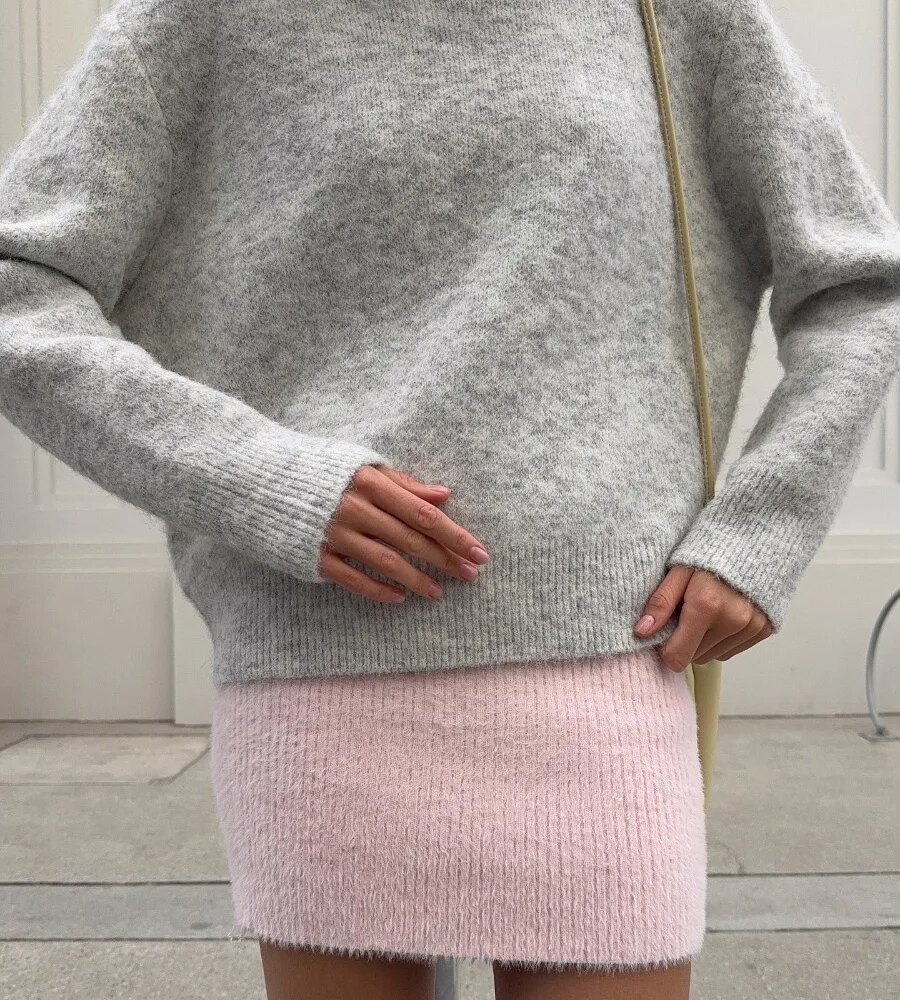Hirsionsan Basic O Neck Basic Sleeve Sweater Women 2025 Oversized Short Knitted Wool Pullover Female Casual Thick Warm Soft Tops